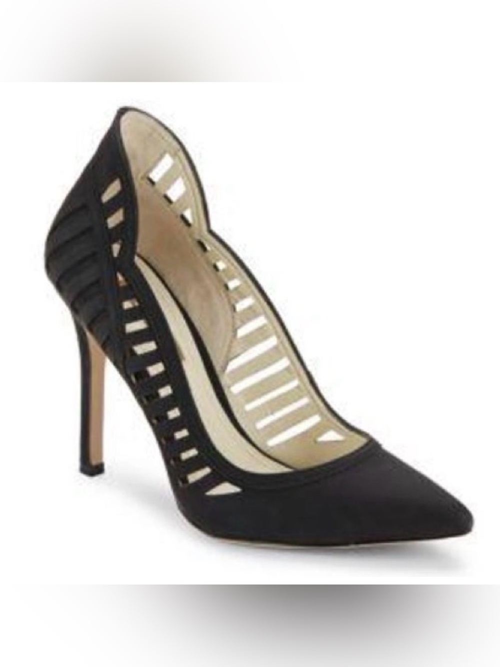 BCBGeneration Black Cutout Pointed Toe Stiletto Pump